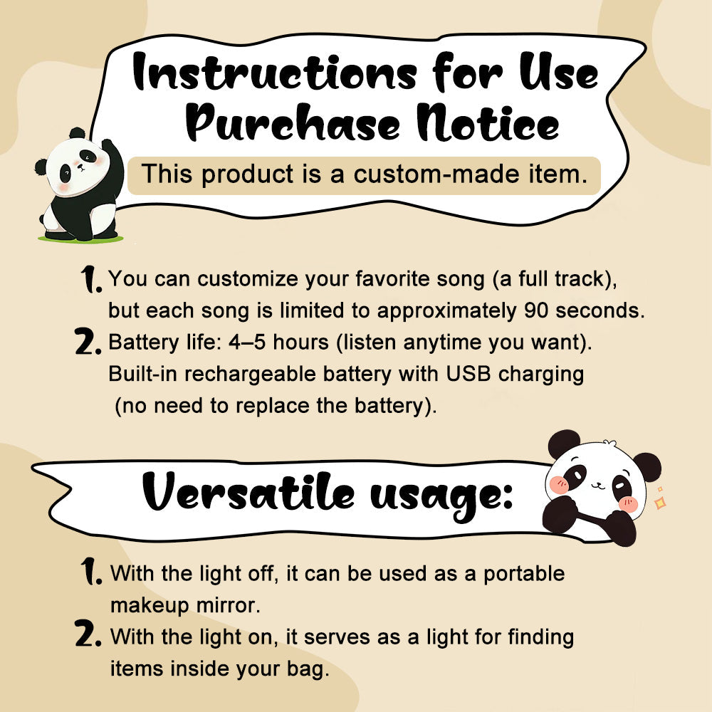 Custom Music Player Keychain with Personalized Photo Portable Makeup Mirror Personalized Mother's Day Gift for Mom