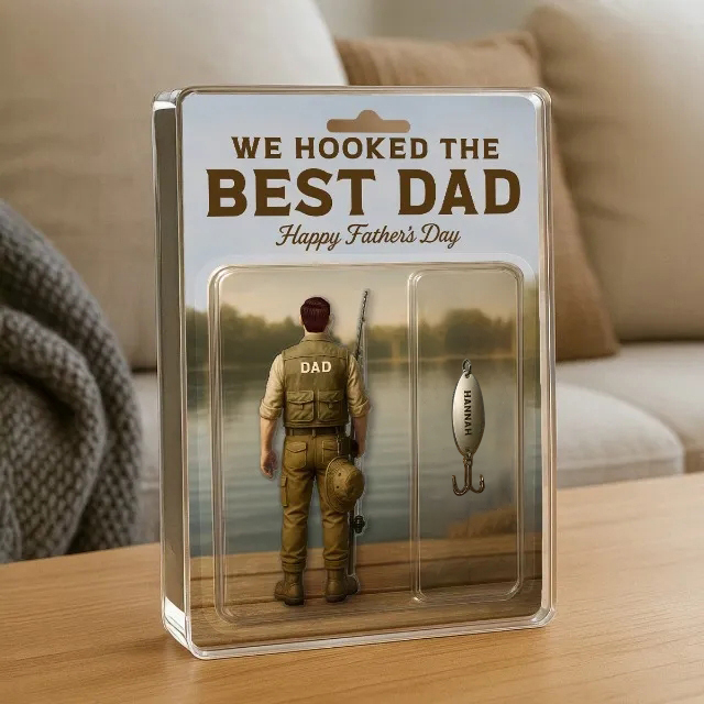 Celebrate Father’s Day with a Personalized Action Figure Portrait WE HOOKED THE BEST DAD – The Ultimate Fishing Tribute