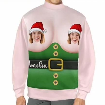 Custom Ugly Christmas Sweater for Naughty Couiples