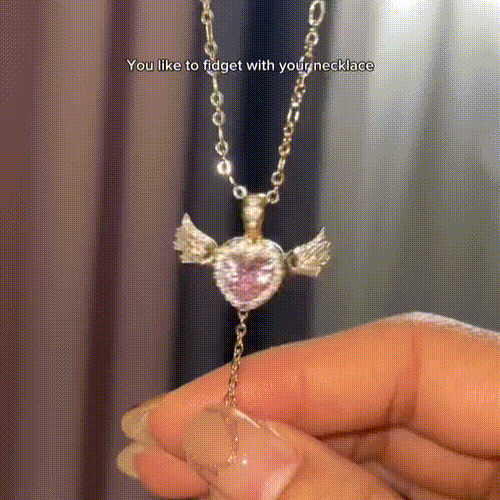 Winnifred Anti Tarnish Stainless Steel Silver Diamond Flying Angelwing Necklace Crystal Gold-plated Plated Stainless Steel Necklace