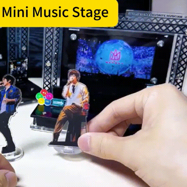 Personalized Mini Music Stage with Lights | Acrylic Couple Gift with Auto Music Player