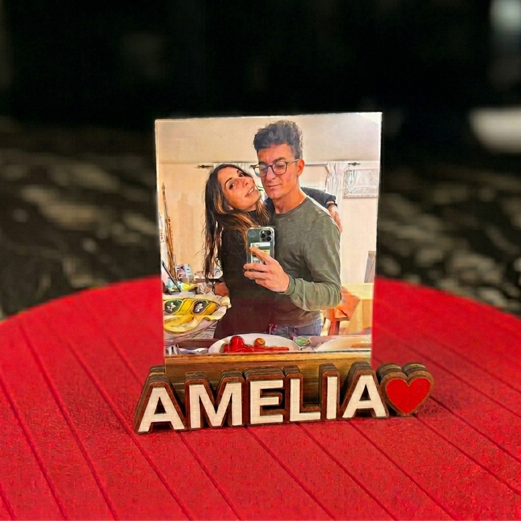 Personalized Text Photo Clip Custom Name Fridge Magnet for Couples on Anniversary