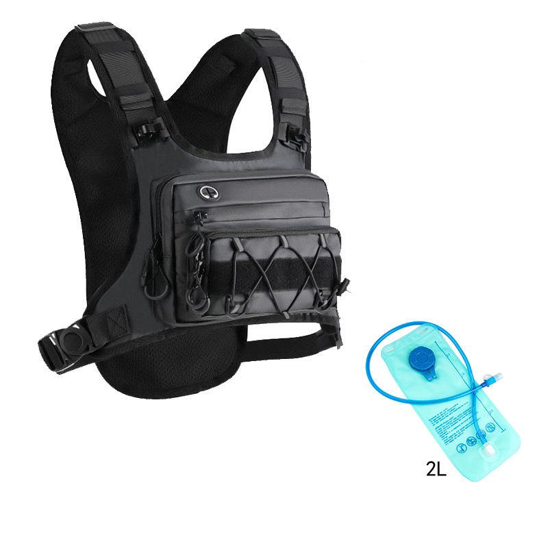 Running Vest for Men with 2L Water Bladder Tactical Hydration Backpack Adjustable Lightweight Chest Pack for Marathon Hunting Cycling - mysiliconefoodbag