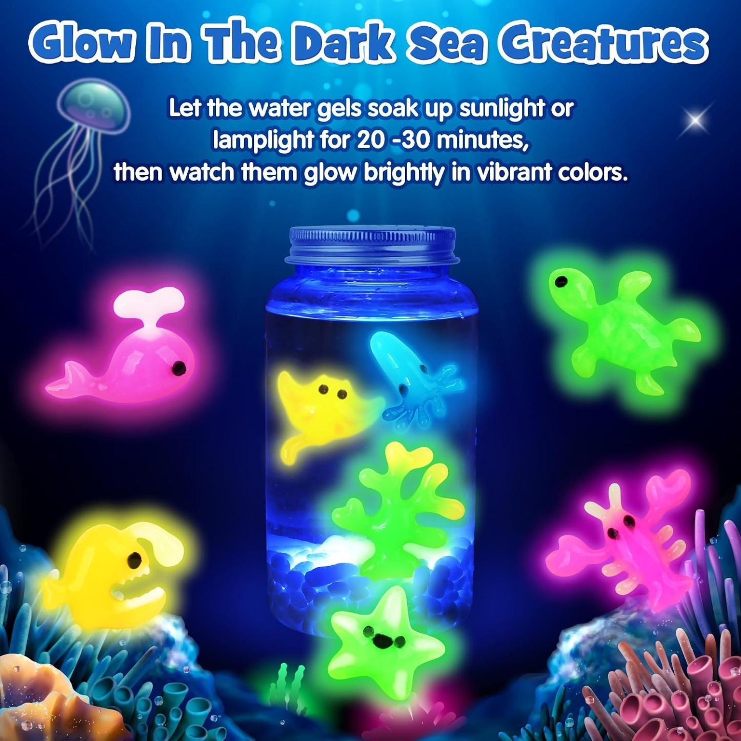 Magic Gel Water Pets Kit for Kids - Gifts for Kids - Squishy Maker Set | Craft for Kids - Gifts for Boys & Girls - Make Your Own Squishies Toys Crafts - Aqua Fairy Magic Elf Toy Kit - Birthday Gifts