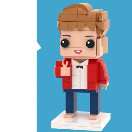 Customized Head Boy Figures Small Particle Block Toy Customizable 1 Person Brick Art Gifts