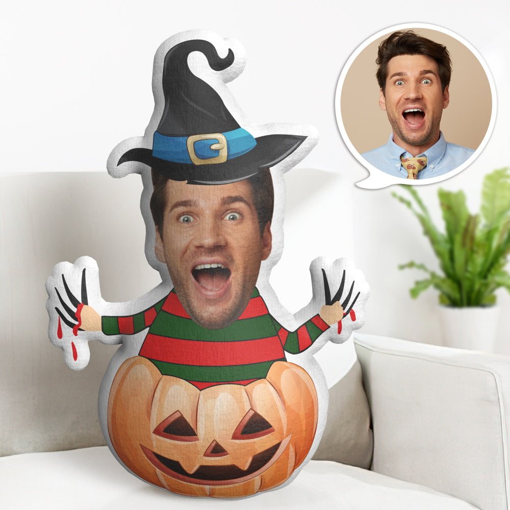 Halloween Gifts Custom Face Minime Pillow Personalized Pumpkin Boy Pillow Gifts