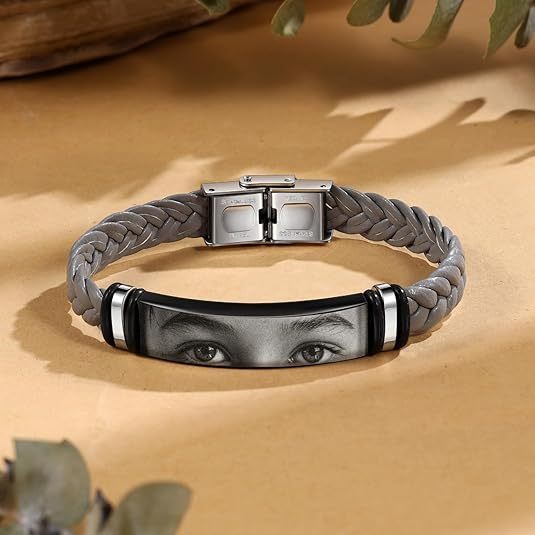 Personalized Lover Eyes Picture Bracelet for Men Custom Engraved People Eyes Couple - MyFaceTshirt