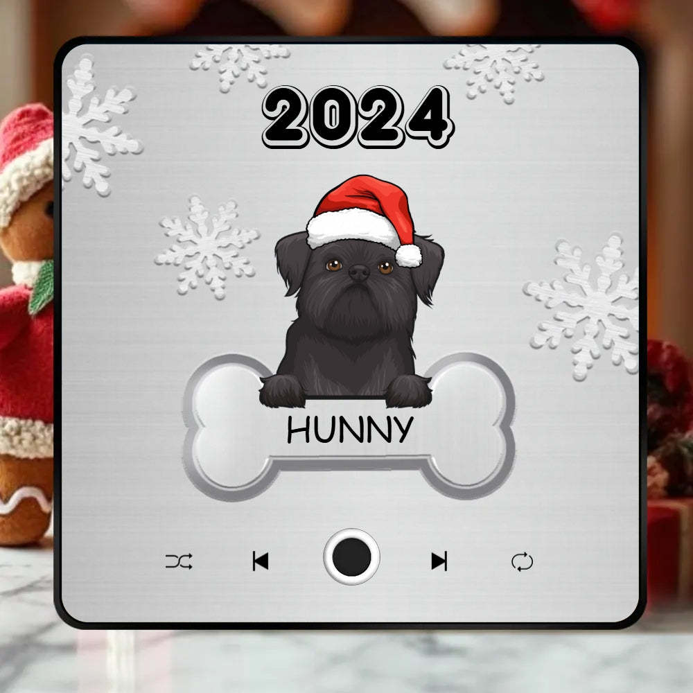 Personalized Music Fridge Magnet Custom Pet Dog Merry Christmas Custom Music Magnets Can Play Songs Christmas Gift Pet Lovers Gifts - mysiliconefoodbag