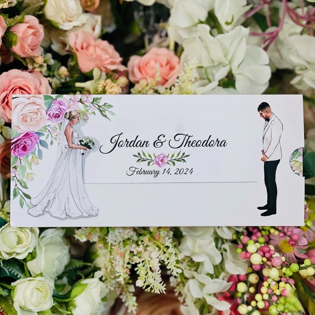 Custom Photo Illustration Save the Date Wedding Invitation