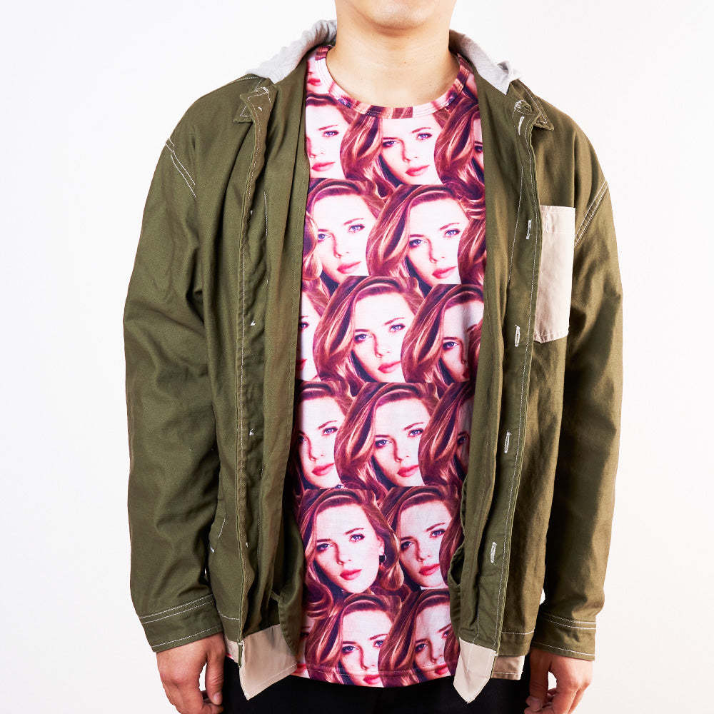 Custom T-shirt Personalized Shirt My Face All Over Print Tee Mash Face Men's T-shirt