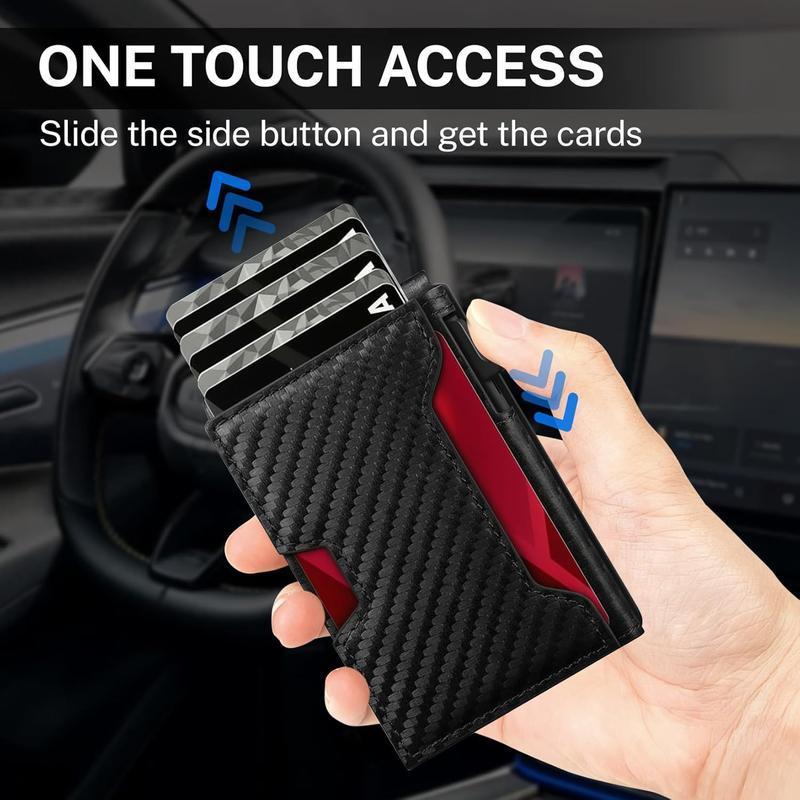 Men’s Foldable Wallet with Bifold Pop - Up ID Window RFID-Blocking Technology Secure Compact Card Holder Gift for Men Valentine's Day Gifts