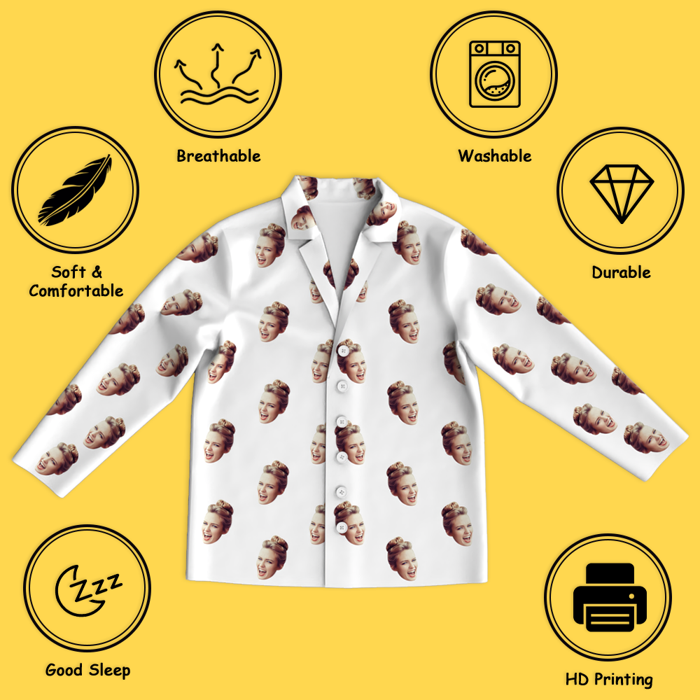 Custom Face Colorful Pajamas - mysiliconefoodbag
