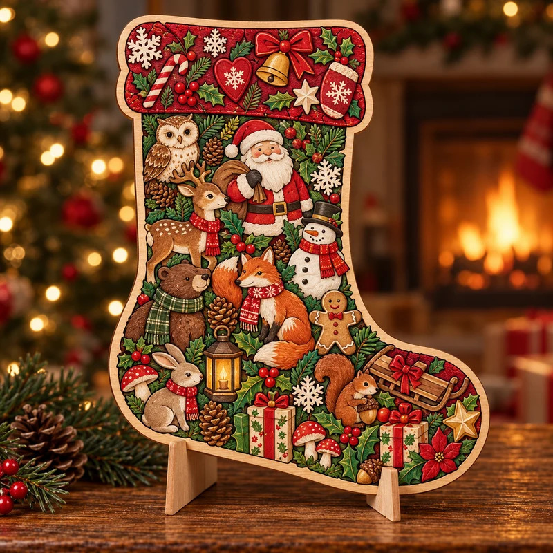 Christmas Keepsake Puzzles-Wooden Christmas Puzzle Ornament