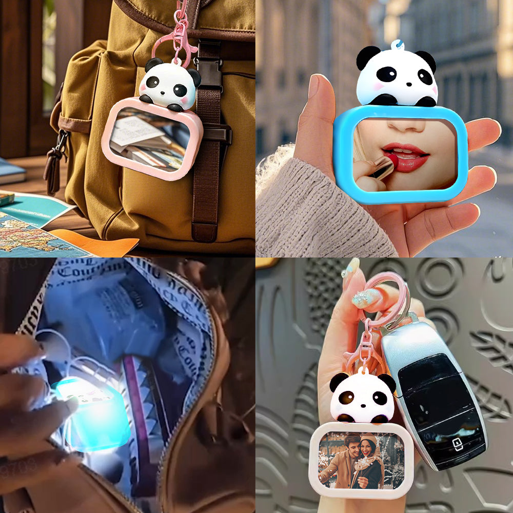 Custom Music & Photo Keychain with Light and Mirror The Perfect Personalized Christmas Gift for Couples