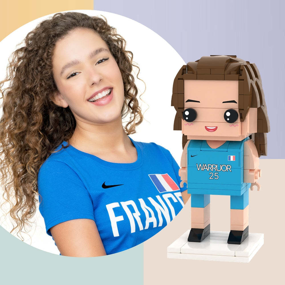 Fully Body Customizable 1 Person Detailed Version Custom Brick Figures Small Particle Block Toy Basketball Player for Her