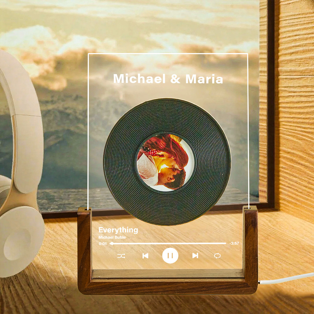 Auto-Music Player Night Light Personalized Photo & Music Lamp That Plays Music Without Cell Phone Multiple Styles Anniversary Gift for Couples