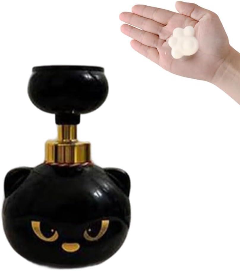 Cute Cat Paw Foam Soap Dispenser, Black Kitten Foaming Pump Bottle Creates Paw-Shaped Foam, Refillable Empty Hand Soap Pump Container for Bathroom Kitchen, Cat Lovers Gift - mysiliconefoodbag