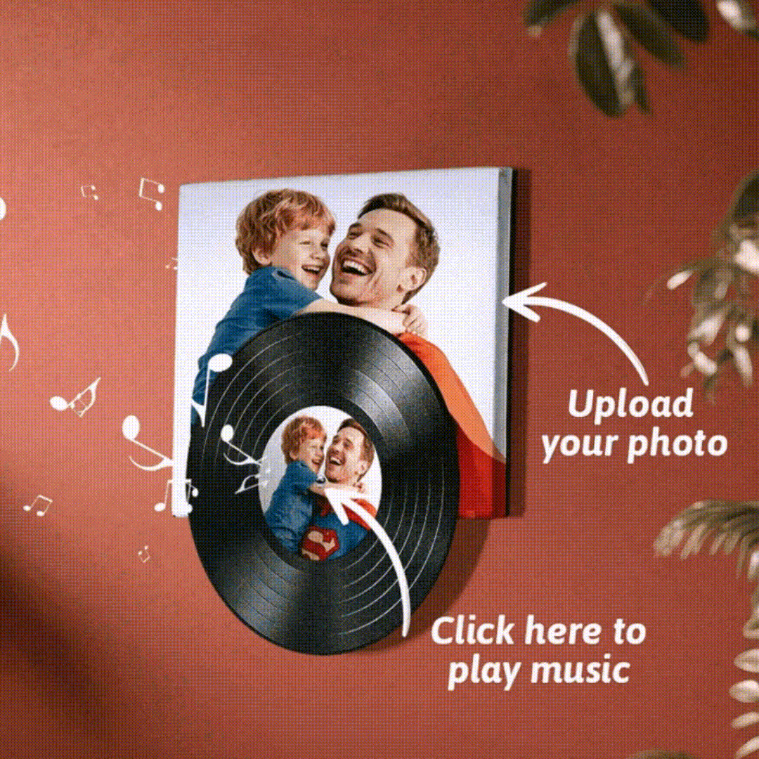 Photo Music Wall Art Vinyl Record Player No Phone Needed Just Click to