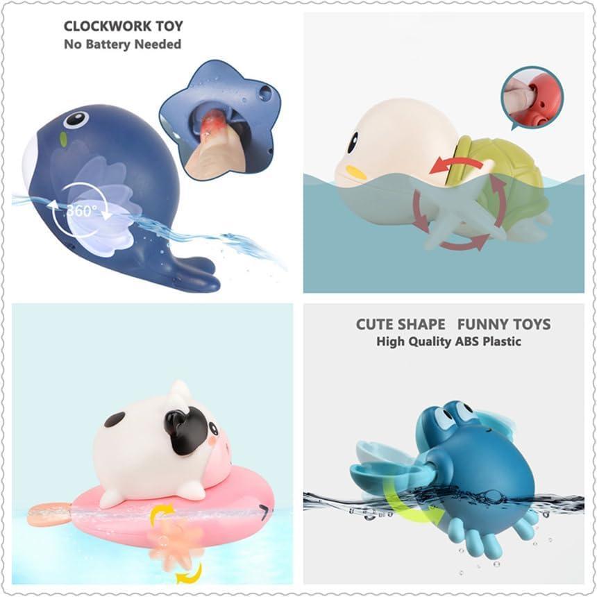 5-Pack Wind Up Animal Bath Toys for Toddlers 1-3 Swimming Pool Gift