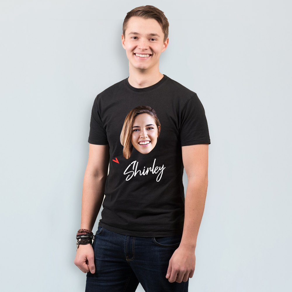 Custom Photo Name Man T-shirt For Wedding Bridegroom
