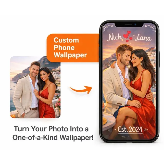 Custom Photo Collage Wallpaper | Personalized Lock Screen for iPhone & Samsung, Phone Background Art for Loved Ones