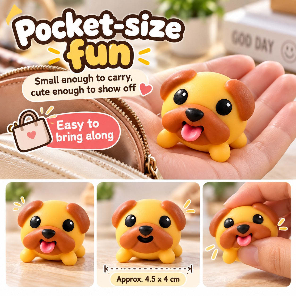 Moji Dog Tongue Out Puppy Squishy Toy Cute Cartoon Vinyl Pinch Decompression Vent Prop Desktop Ornament Gift