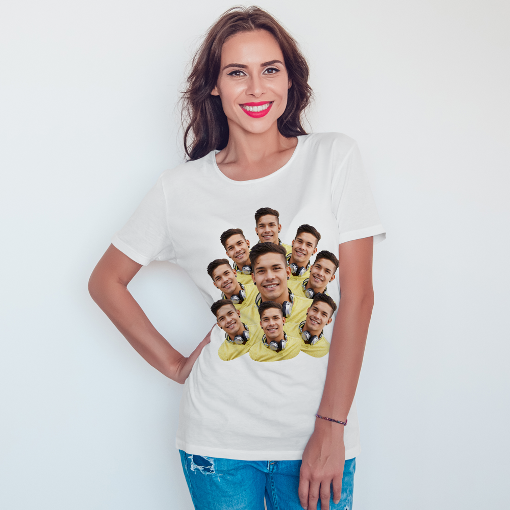 Custom My Face T-shirt Funny Woman Tee