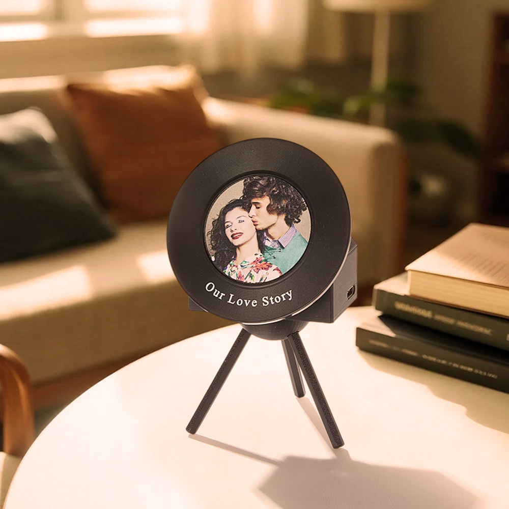 Custom Music Projector Style Stand | Plays Music Without Phone | Personalized Desk Decor Romantic Gift for Couples