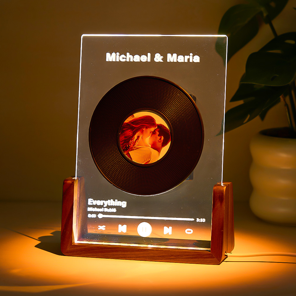 Auto-Music Player Night Light Personalized Photo & Music Lamp That Plays Music Without Cell Phone Multiple Styles Anniversary Gift for Couples