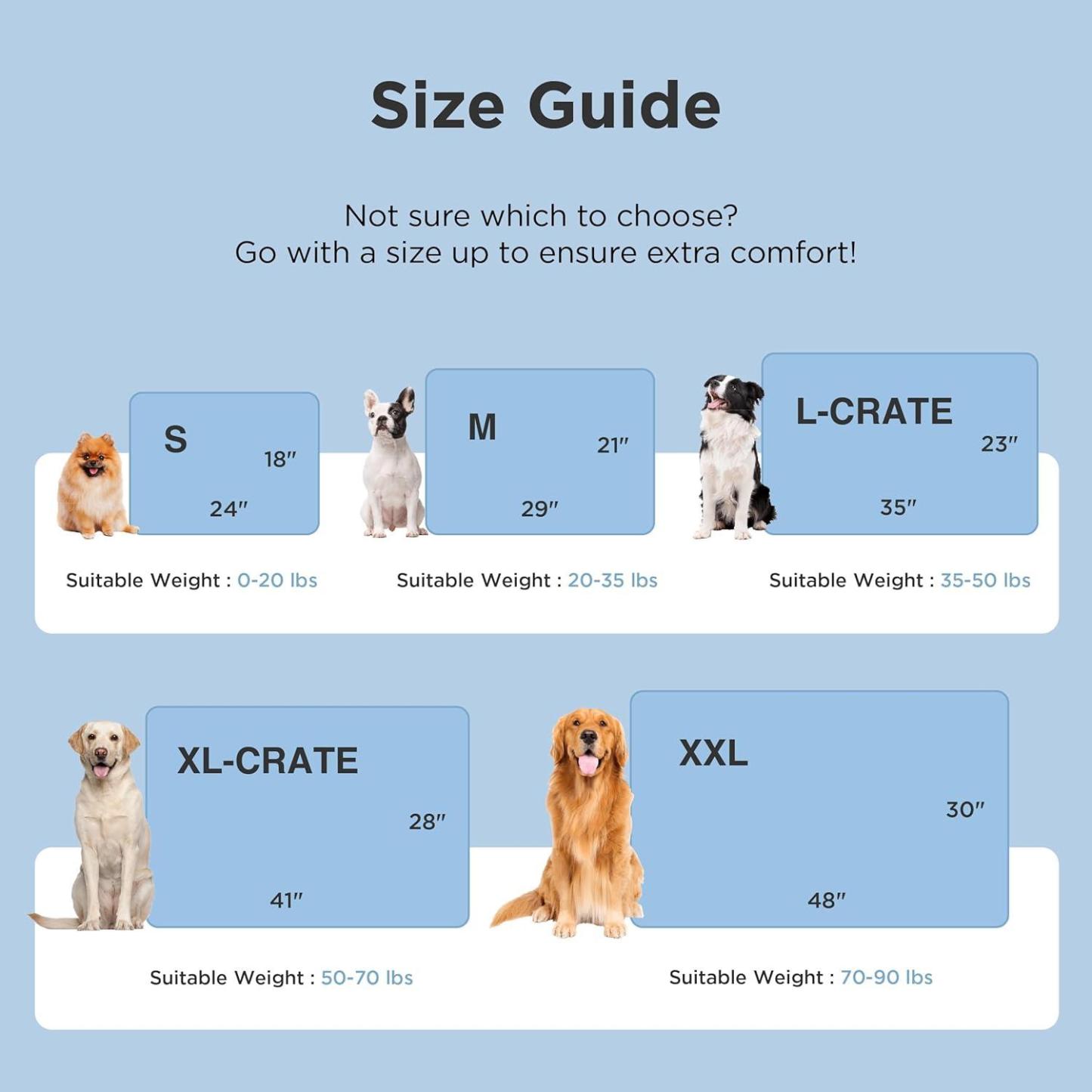 Bedsure Cooling Mat for Large Dogs - Q-Max>0.4 Thin Breathable Cooling Crate Pad Indoor for Pet with Chill Cool Fiber as Cooling Topper,Portable Washable Kennel Mat in Outdoor Summer, 35x23, Blue