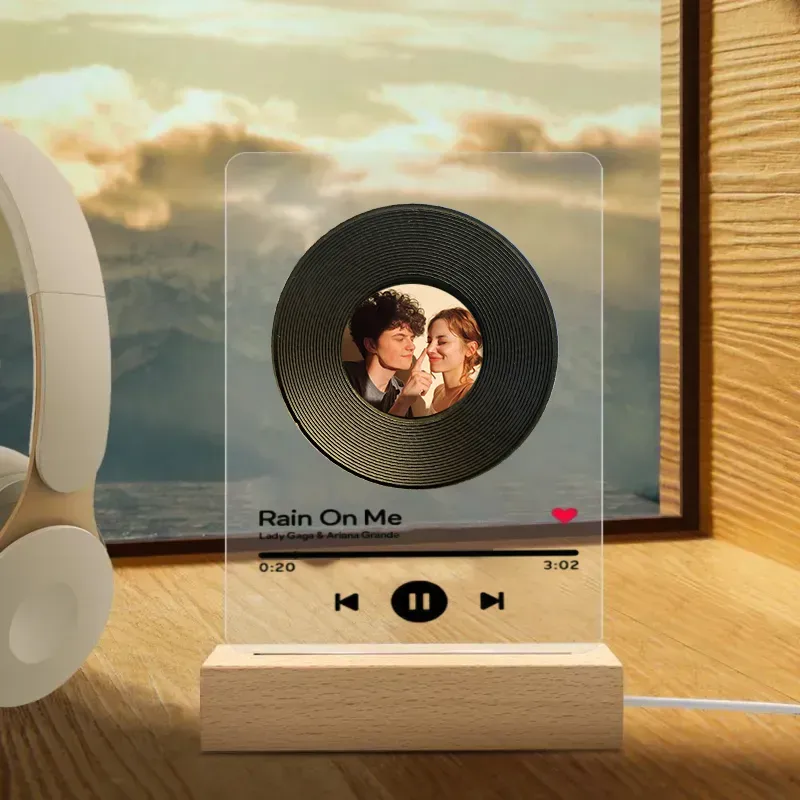 Auto-Music Player Night Light Personalized Photo & Music Lamp That Plays Music Without Cell Phone Multiple Styles Anniversary Gift for Couples