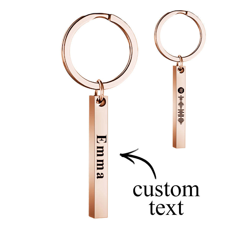 Scannable Spotify Code Keychain Custom 3D Engraved Vertical Bar Keychain Stainless Steel - mycustomtirecover