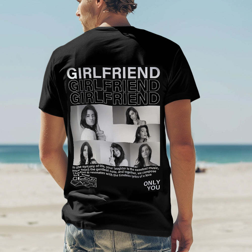 Custom Photo T-shirts Personalized Pictures T-shirt Valentine's Day Gifts for Couples