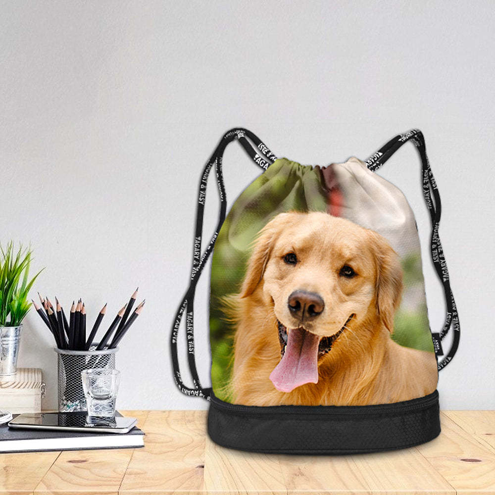 Bundle Photo Backpack Pet Bag For Supplies Custom Photo On Drawstring Sportpack