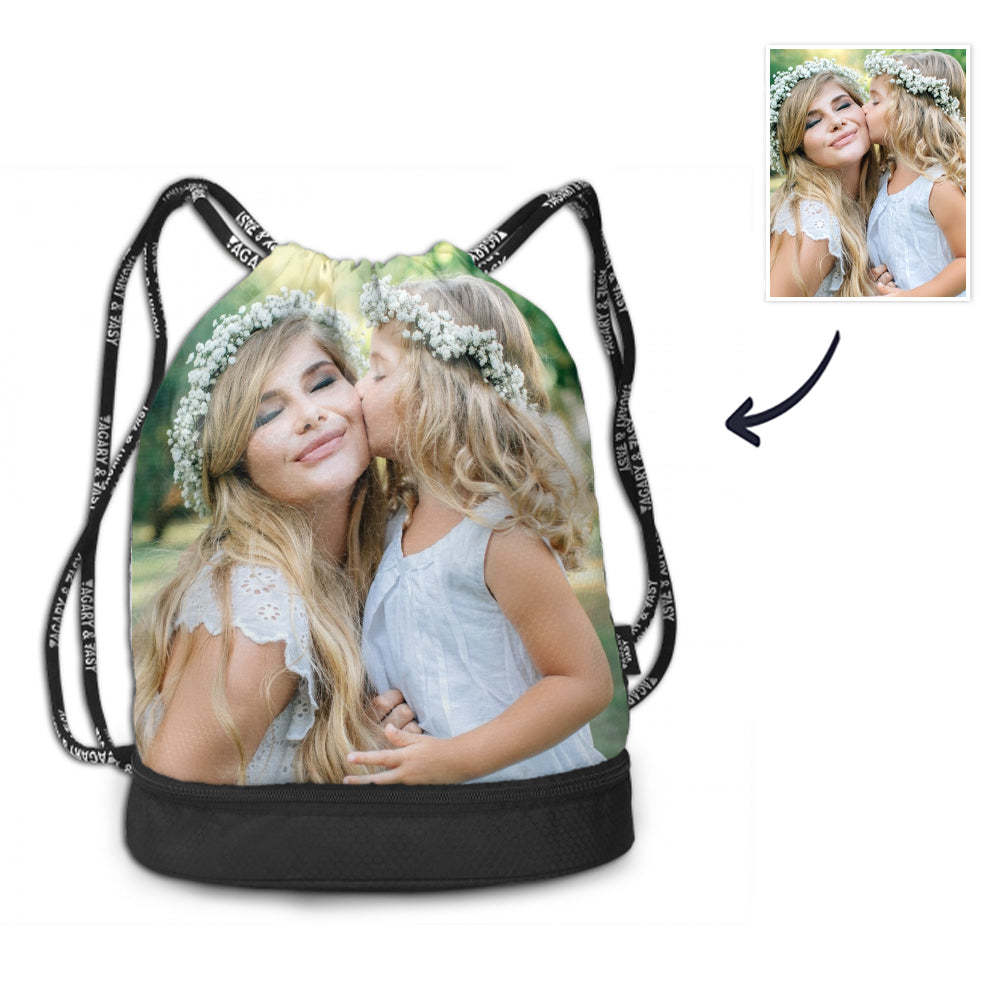 Bundle Photo Backpack Pet Bag For Supplies Custom Photo On Drawstring Sportpack