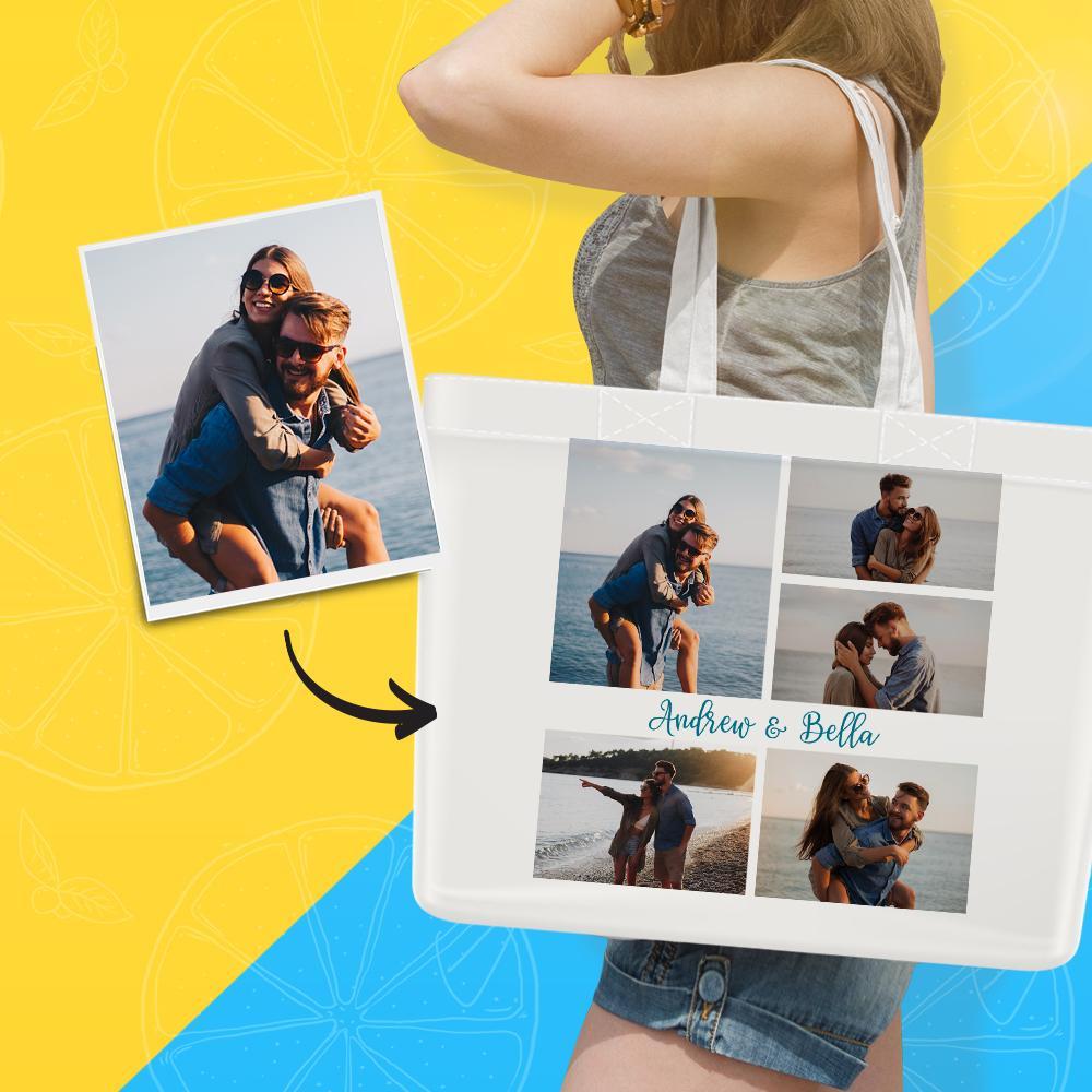 custom photo beach bag tote bag