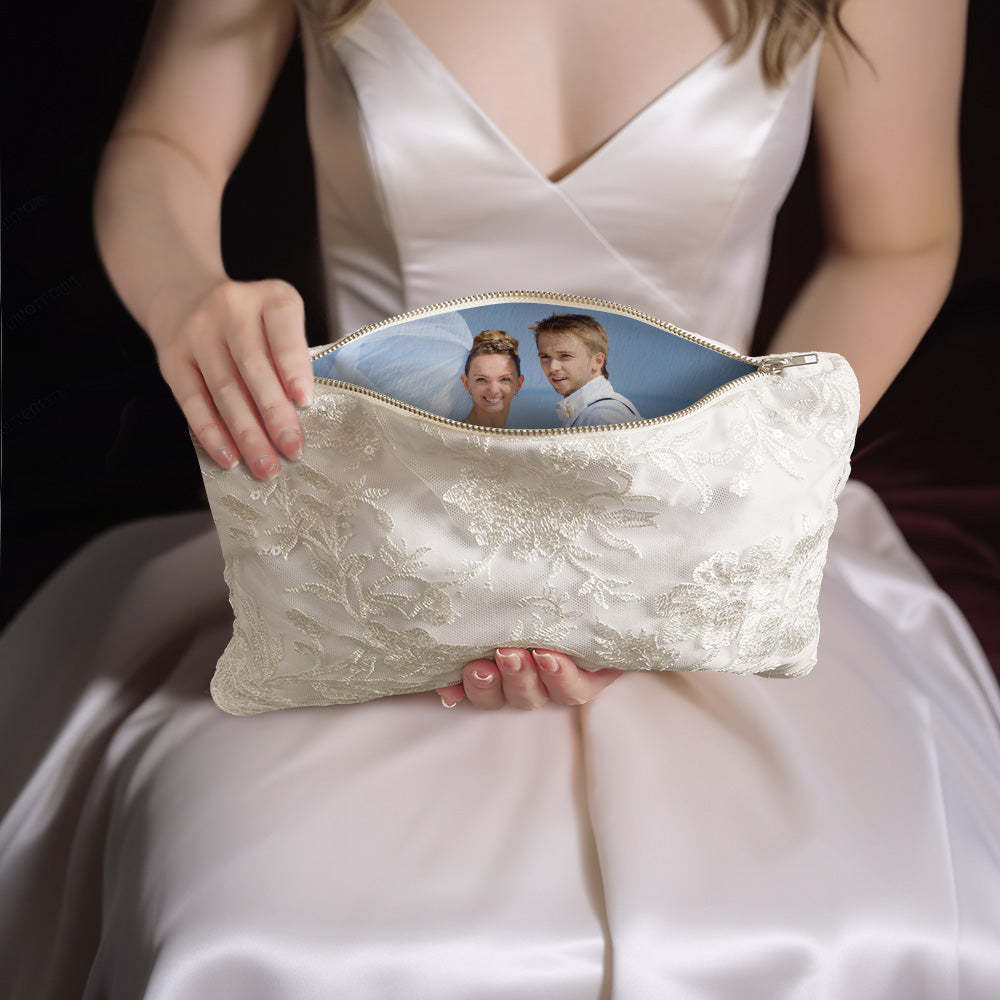 Personalized Photo Lining Purse, Mother's Day Gift For Mom, Custom Clutch, Bridal Shower Gift, Gift From Daughter - mysiliconefoodbag