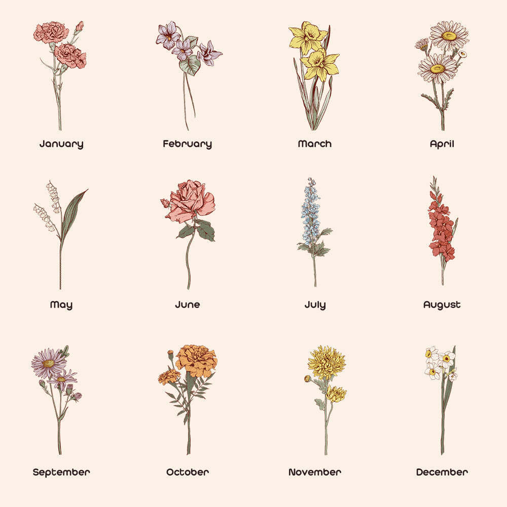 Personalized Birth Flower Clear Makeup Bag Waterproof Cosmetic Bag Wedding Travel Gift for Her - mysiliconefoodbag