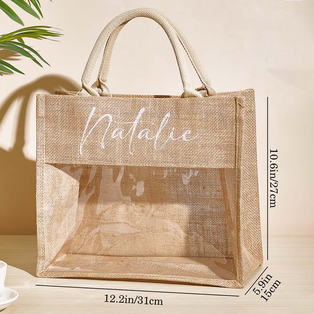 Personalized Bridesmaid Proposal Bags Monogram Tote Bag Wedding Gift for Her - mysiliconefoodbag