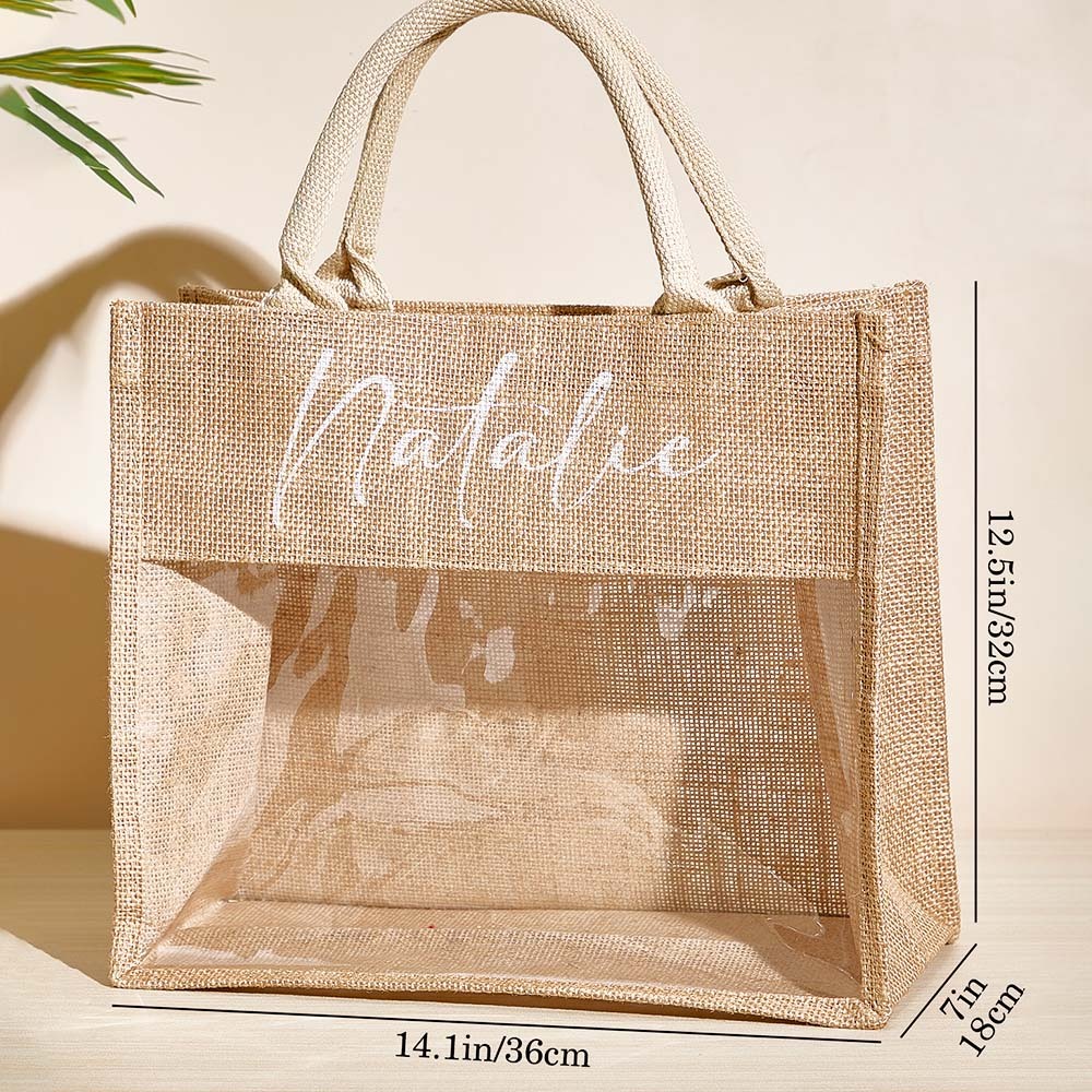 Personalized Bridesmaid Proposal Bags Monogram Tote Bag Wedding Gift for Her - mysiliconefoodbag