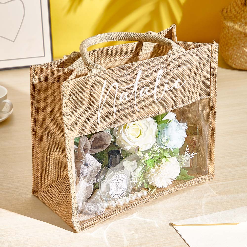 Personalized Bridesmaid Proposal Bags Monogram Tote Bag Wedding Gift for Her - mysiliconefoodbag