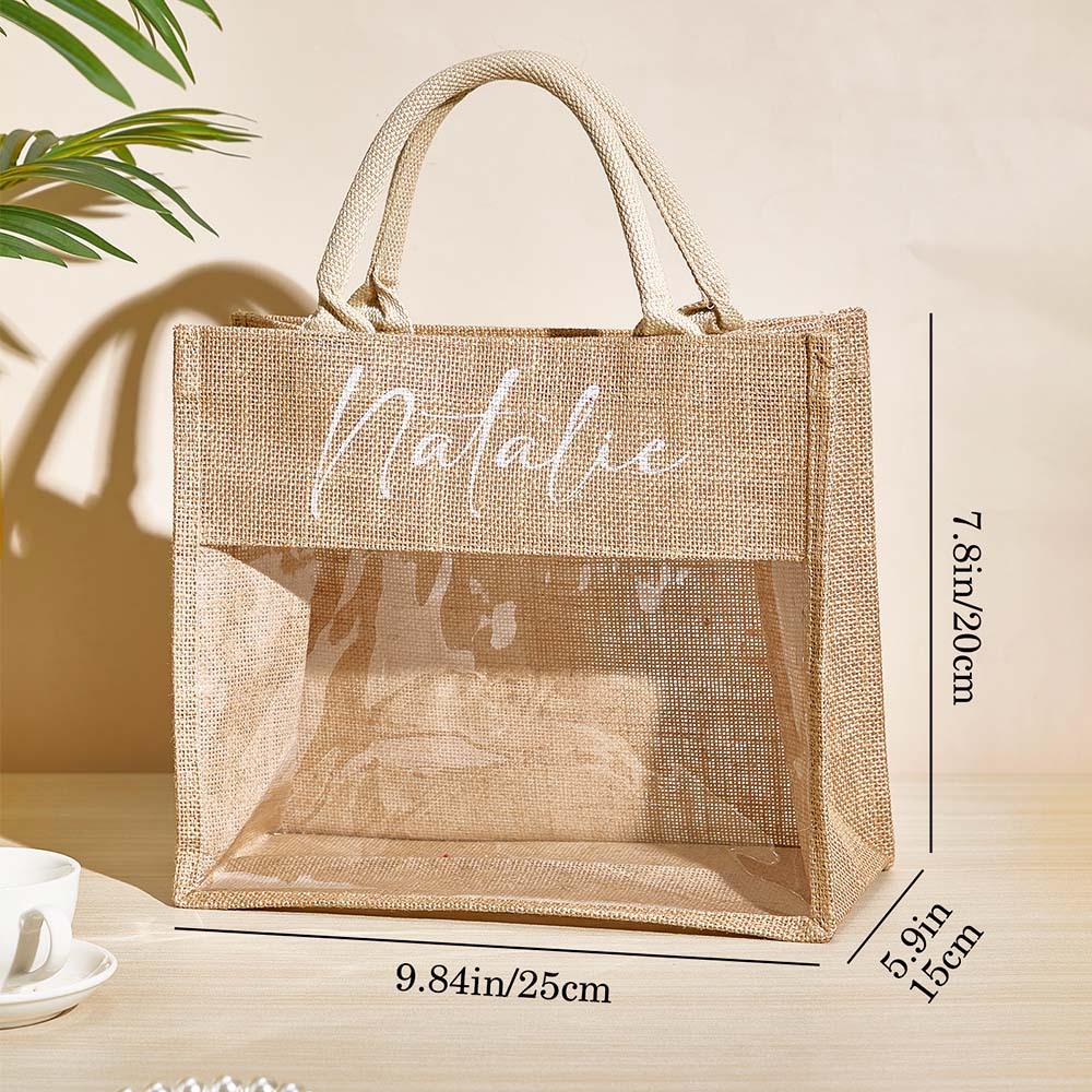 Personalized Bridesmaid Proposal Bags Monogram Tote Bag Wedding Gift for Her - mysiliconefoodbag
