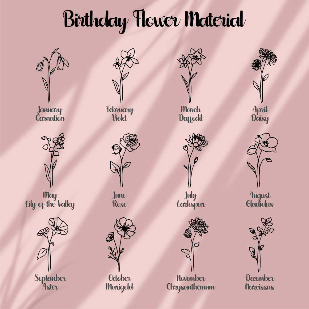 Personalized Birth Flower Canvas Tote Bag Large Capacity Beach Tote Bag Bridal Party Gift for Girls - mysiliconefoodbag