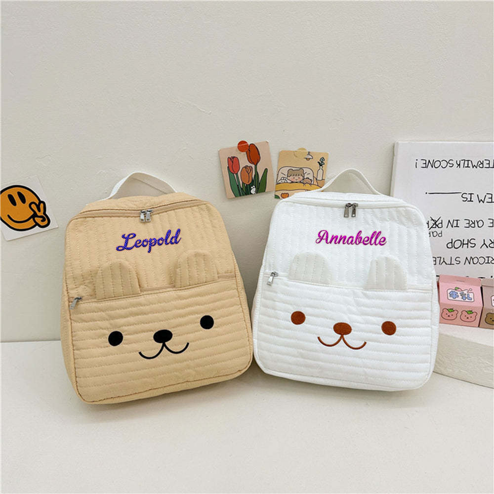 Personalized Name Embroidery Backpack Custom School Bags Gift for Kids - mysiliconefoodbag