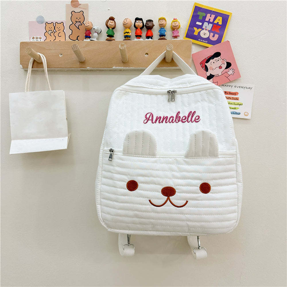 Personalized Name Embroidery Backpack Custom School Bags Gift for Kids - mysiliconefoodbag