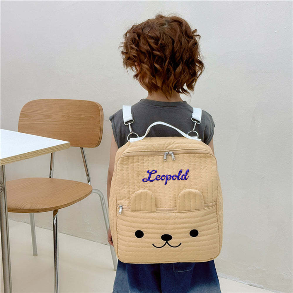 Personalized Name Embroidery Backpack Custom School Bags Gift for Kids - mysiliconefoodbag