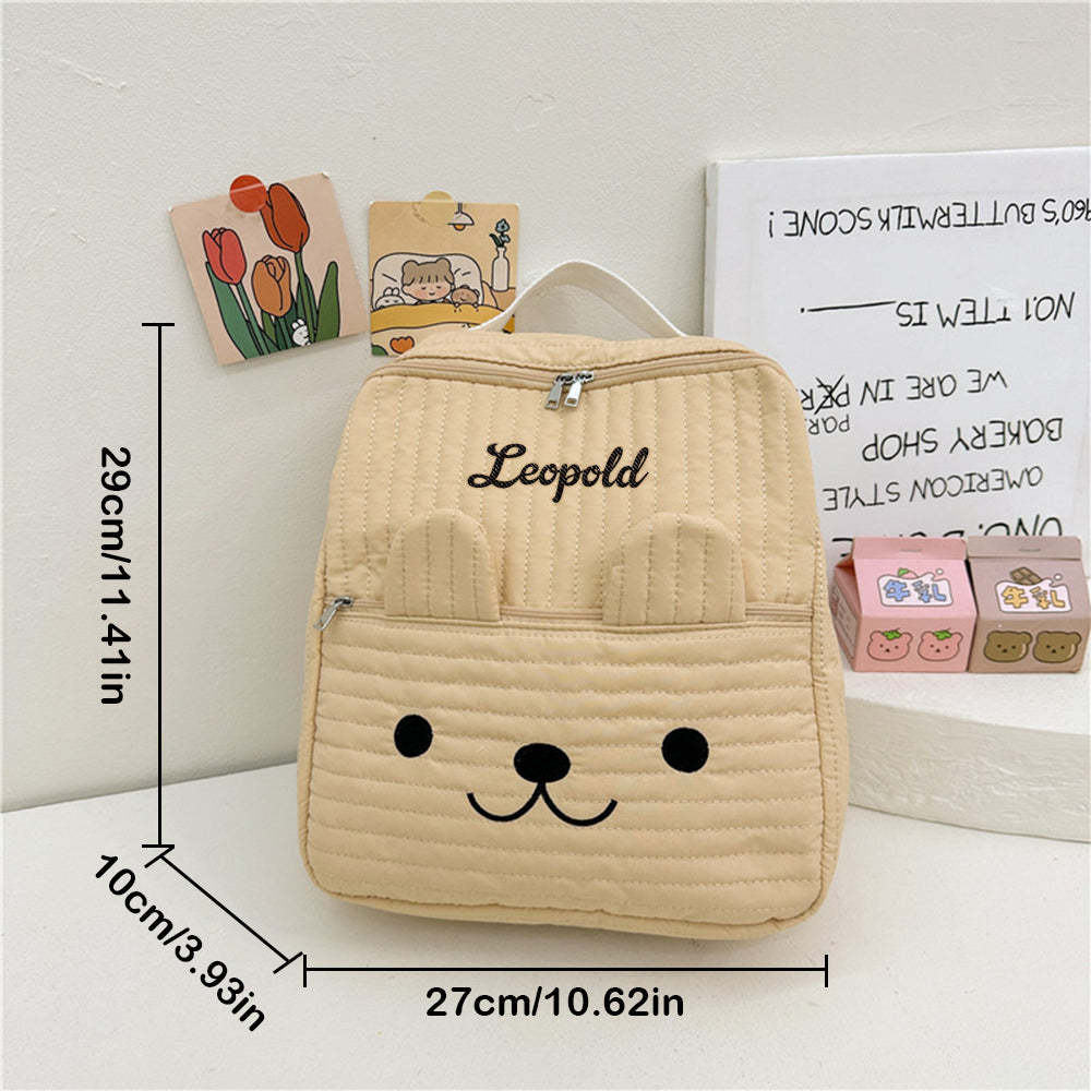 Personalized Name Embroidery Backpack Custom School Bags Gift for Kids - mysiliconefoodbag