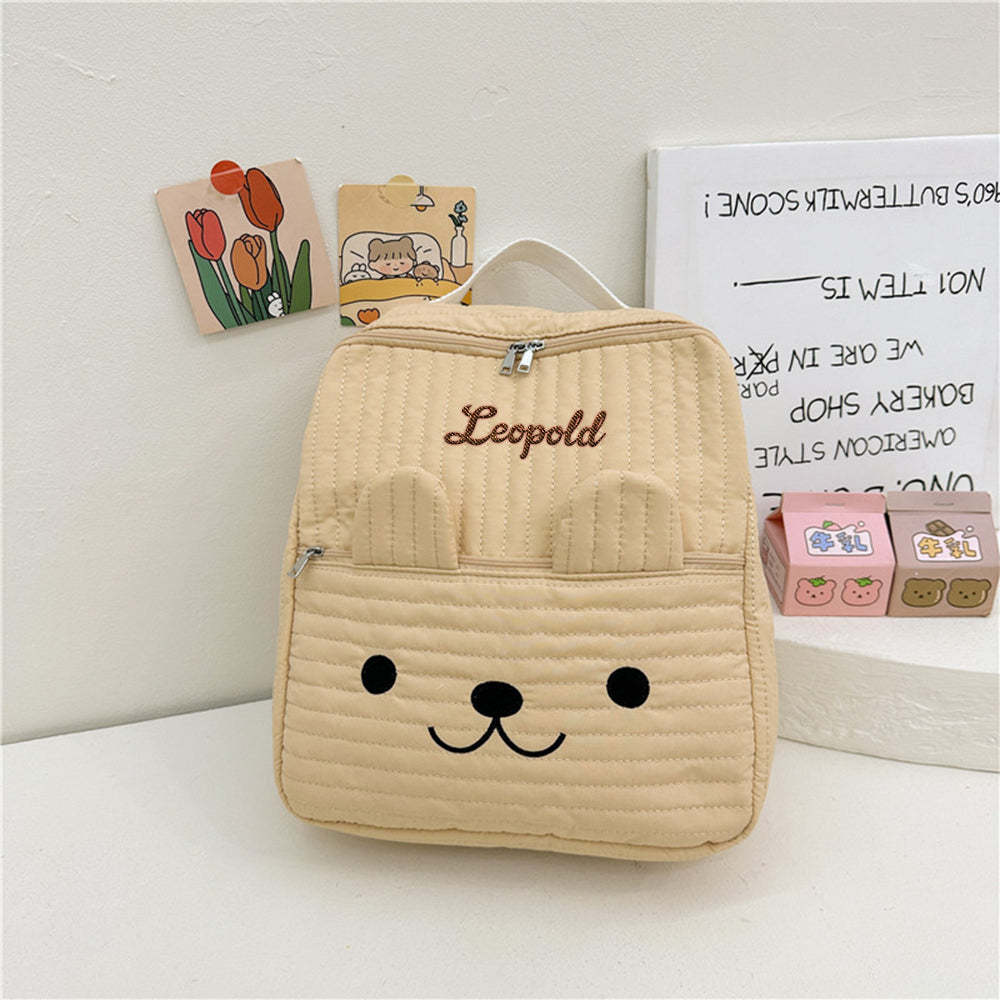 Personalized Name Embroidery Backpack Custom School Bags Gift for Kids - mysiliconefoodbag