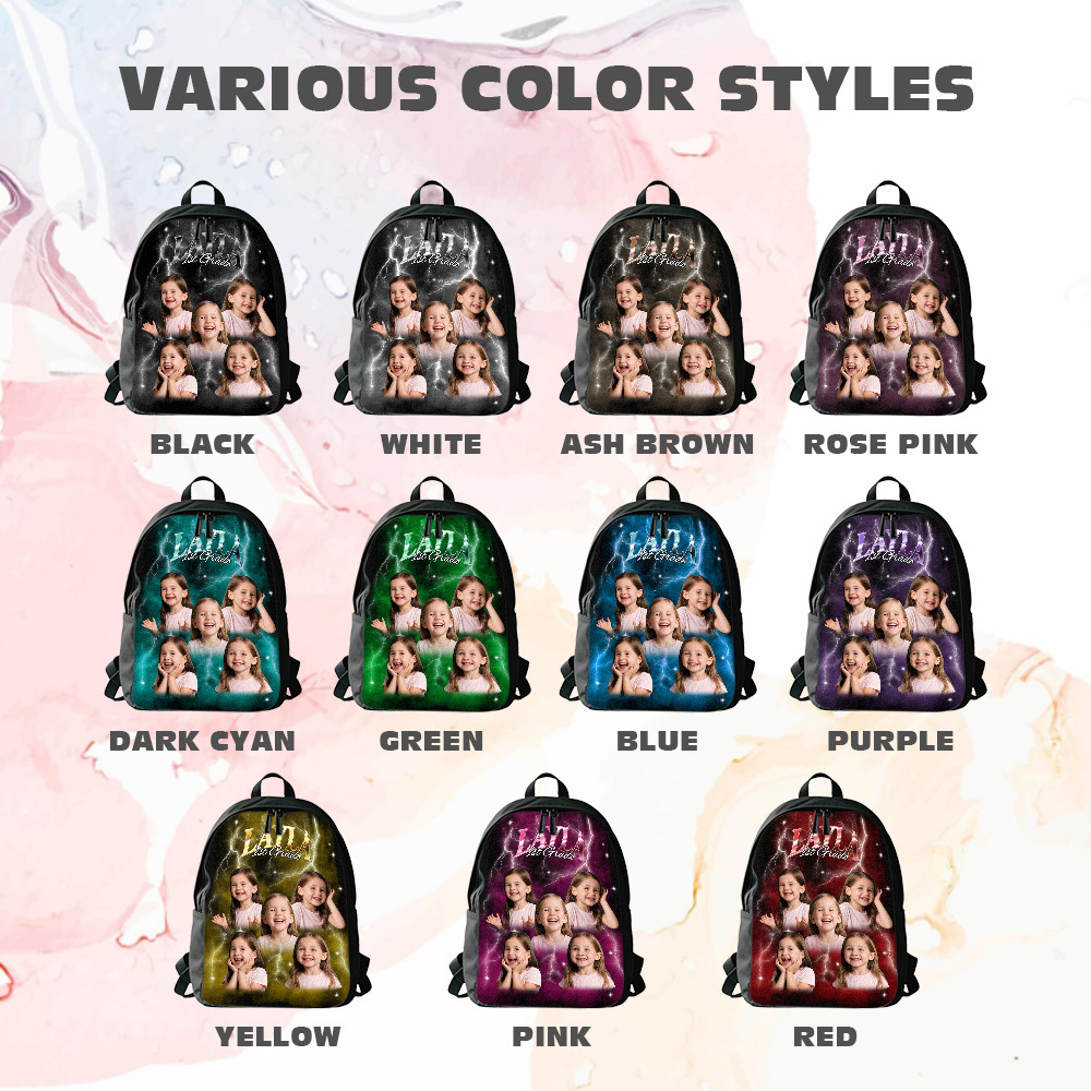 Back To School Photo Vintage Backpack Gift For Kids, Personalized Birthday Gift For Boys Girls, Custom School Bags For Children & Toddlers