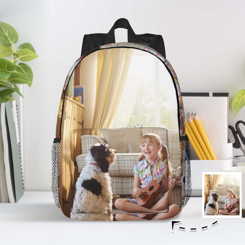 Custom Photo Backpack Personalised School Bag for Kids - mysiliconefoodbag